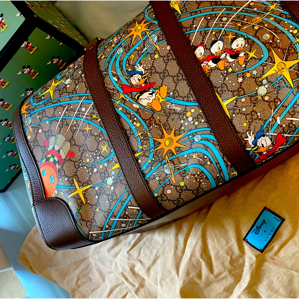 NWT VERY RARE Gucci/Disney Collab Duffel Donald  on rocket